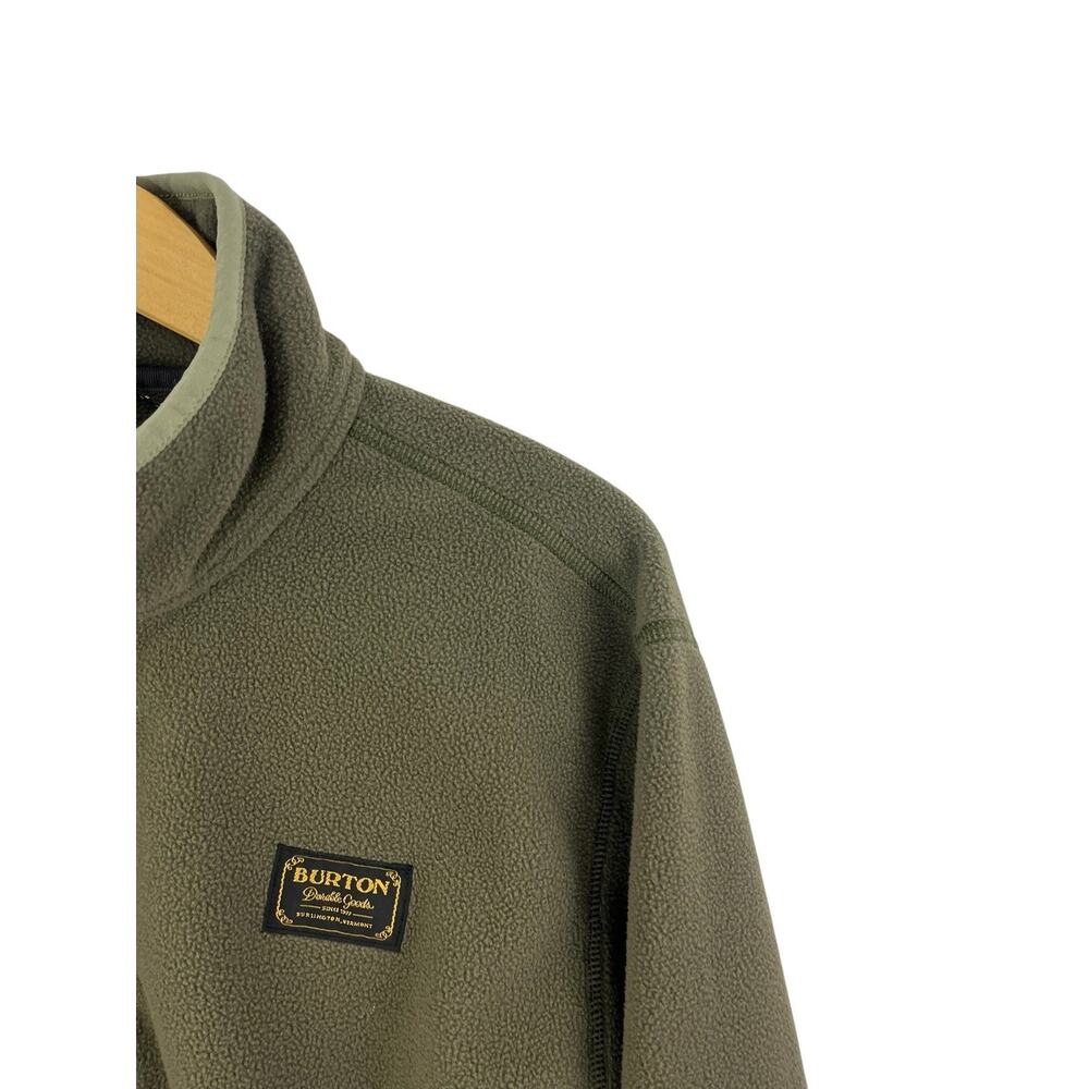 Burton Hearth Fleece Pullover Men’s Medium Green Camouflage Gorpcore Jacket Hike - Picture 6 of 8